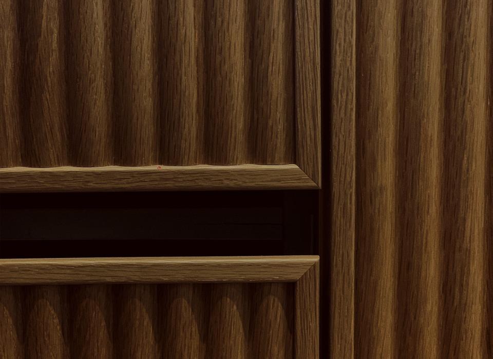 Fluted Walnut Cabinets